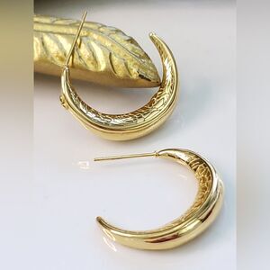 New! Anthro Etched Hoop Earrings